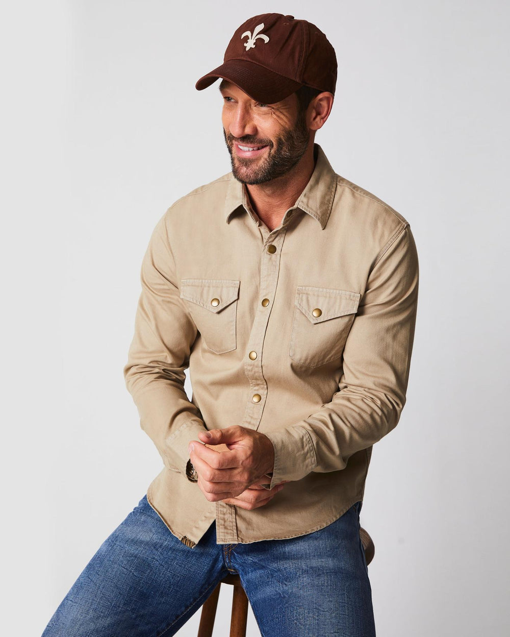 Men Fleur De Lis Cap Billys Brown | Billy Reid Accessories