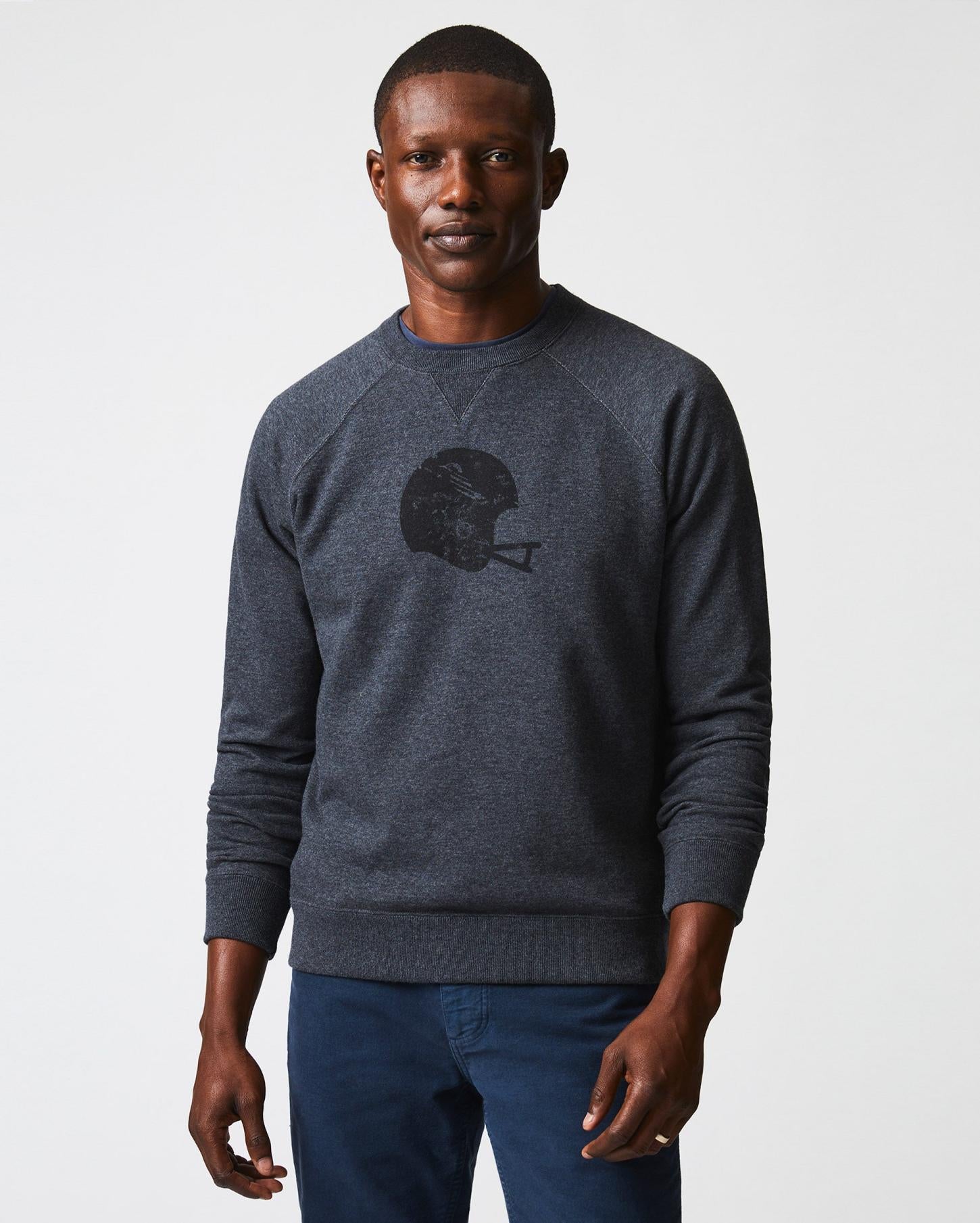 Men Football Crew Grey | Billy Reid Sweaters &amp; Sweatshirts