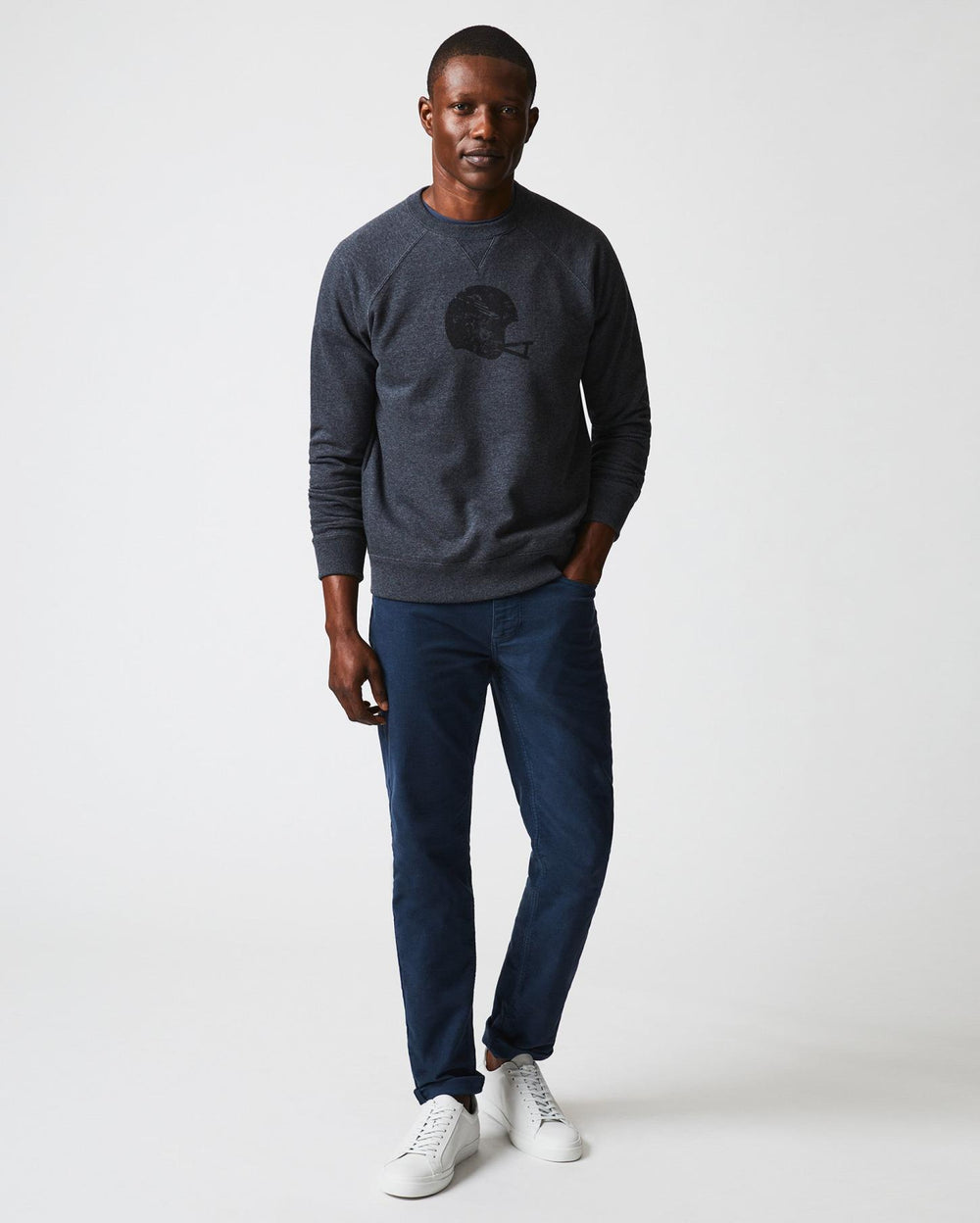 Men Football Crew Grey | Billy Reid Sweaters &amp; Sweatshirts