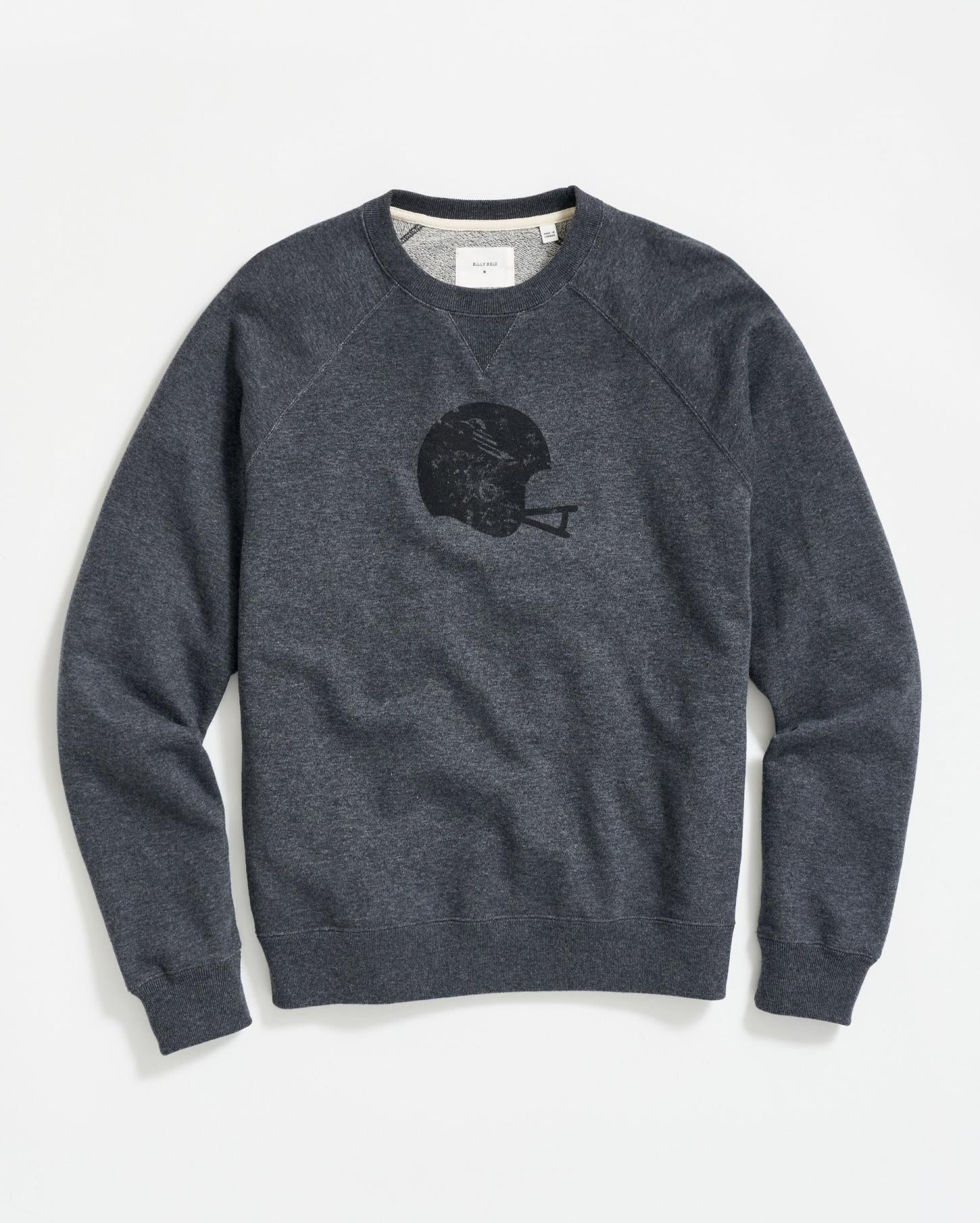 Men Football Crew Grey | Billy Reid Sweaters &amp; Sweatshirts
