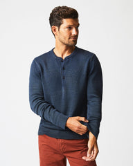 Men Garment Dyed Henley Sweater Carbon Blue | Billy Reid Polos, Tees &amp; Henleys