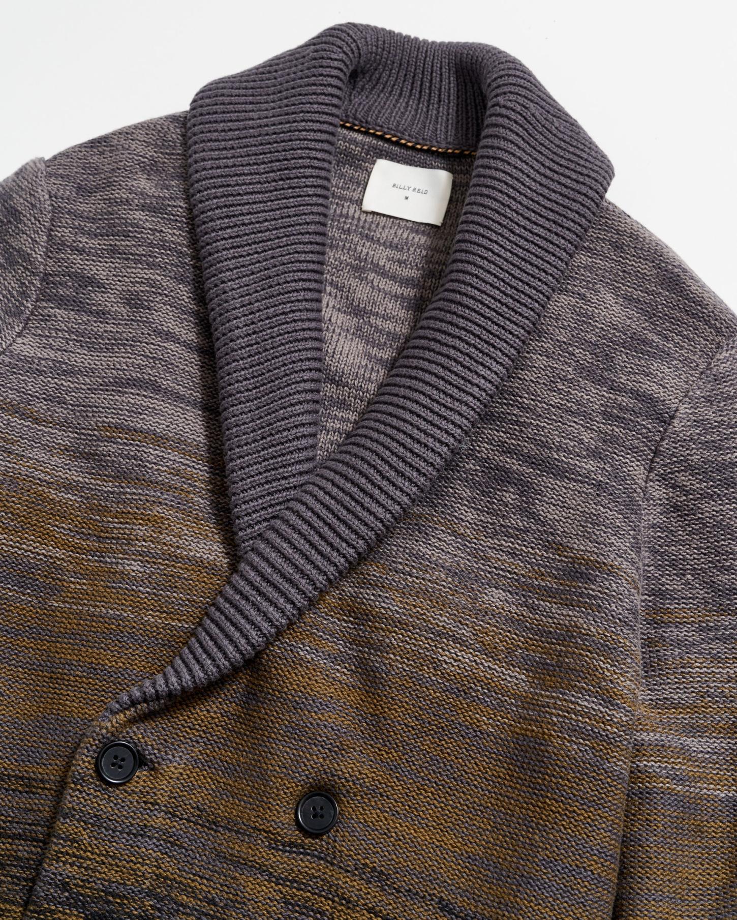 Men Gradient Stripe Cardigan Olive/charcoal | Billy Reid Sweaters &amp; Sweatshirts