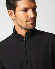 Men Herringbone Half Zip Black | Billy Reid Sweaters &amp; Sweatshirts