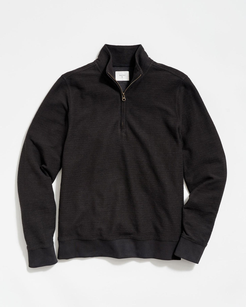 Men Herringbone Half Zip Black | Billy Reid Sweaters &amp; Sweatshirts