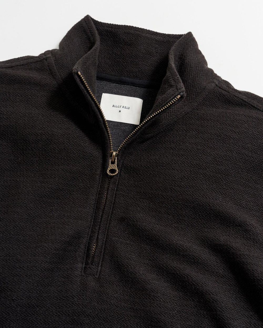 Men Herringbone Half Zip Black | Billy Reid Sweaters &amp; Sweatshirts