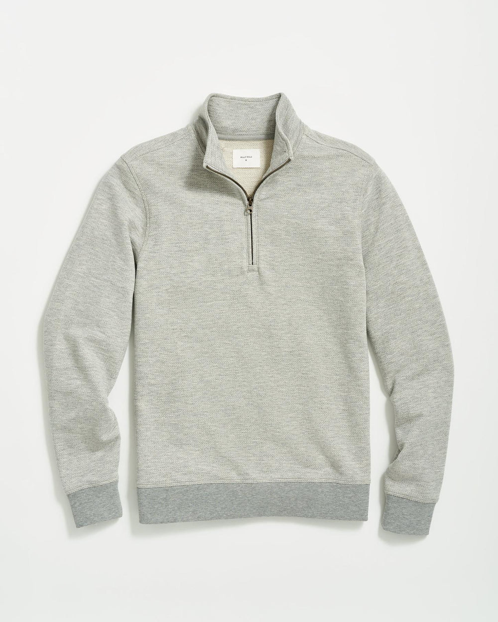 Men Herringbone Half Zip Light Grey | Billy Reid Sweaters &amp; Sweatshirts