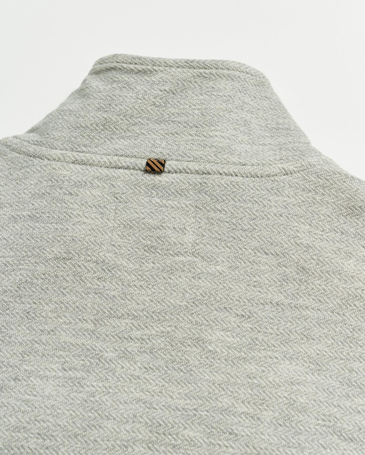 Men Herringbone Half Zip Light Grey | Billy Reid Sweaters &amp; Sweatshirts