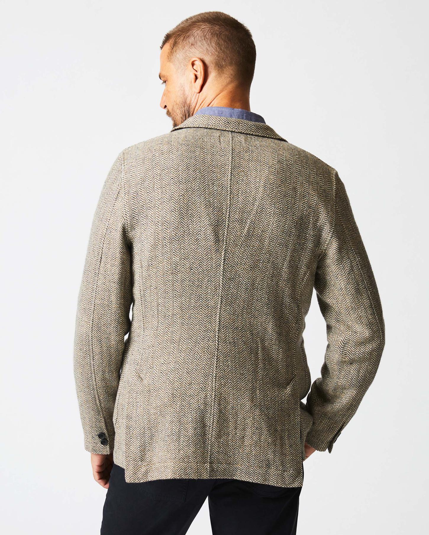 Men Herringbone Leo Jacket Brown | Billy Reid Suiting
