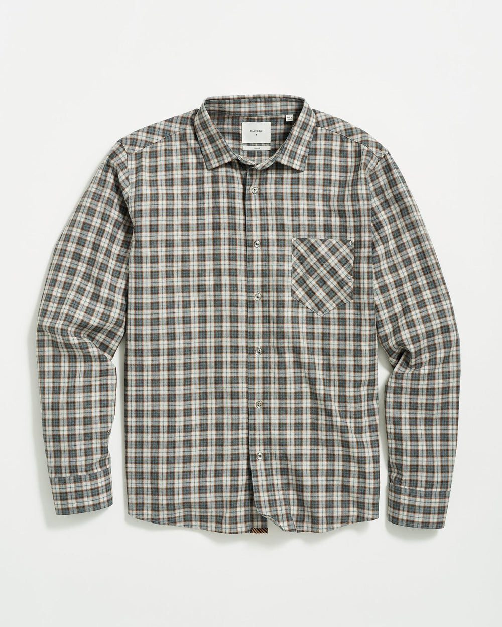 Men Herringbone Plaid John T Shirt Grey/tan | Billy Reid Shirting