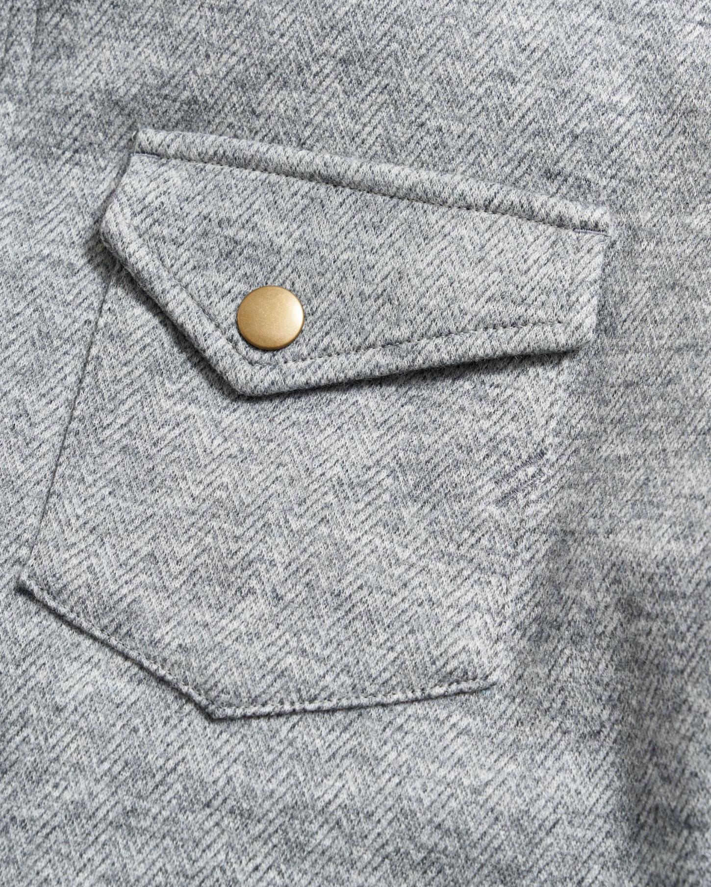 Men Herringbone Wool Shirt Jacket Medium Grey | Billy Reid Shirting