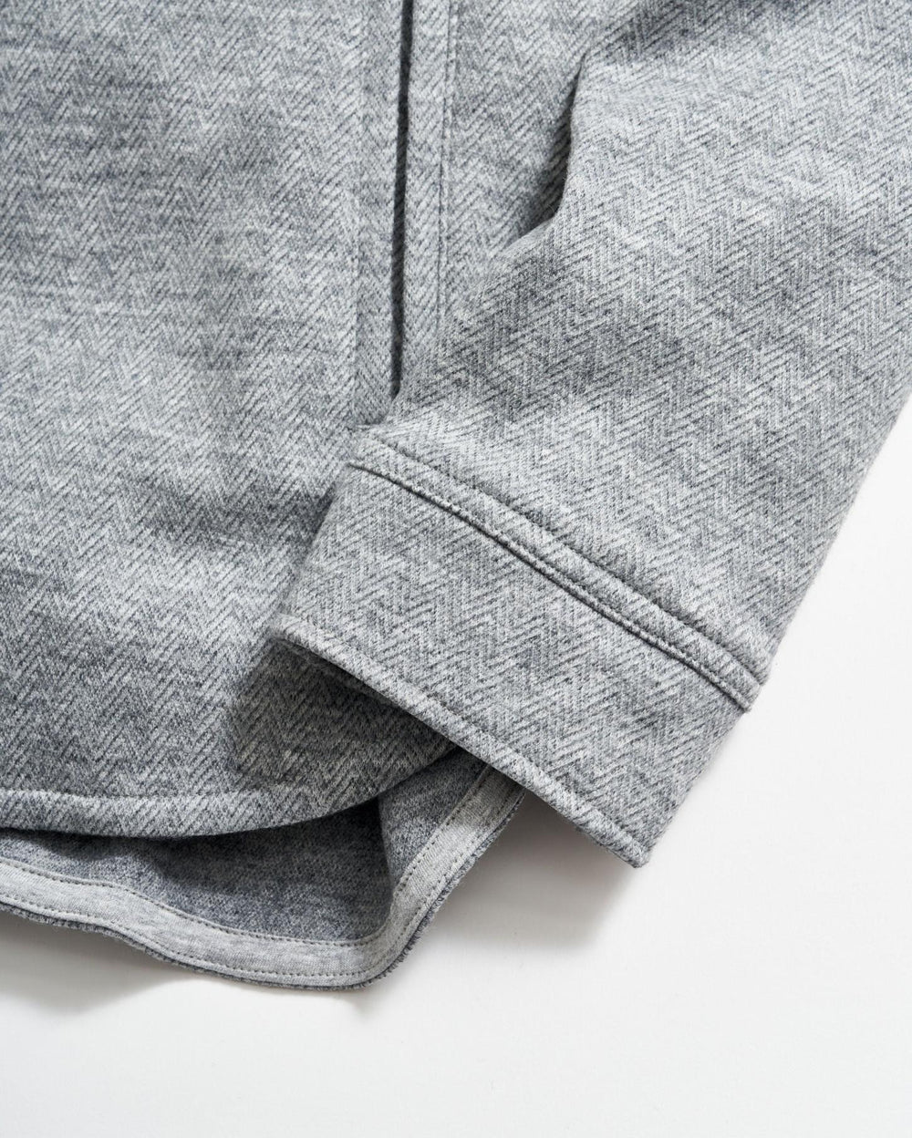 Men Herringbone Wool Shirt Jacket Medium Grey | Billy Reid Shirting