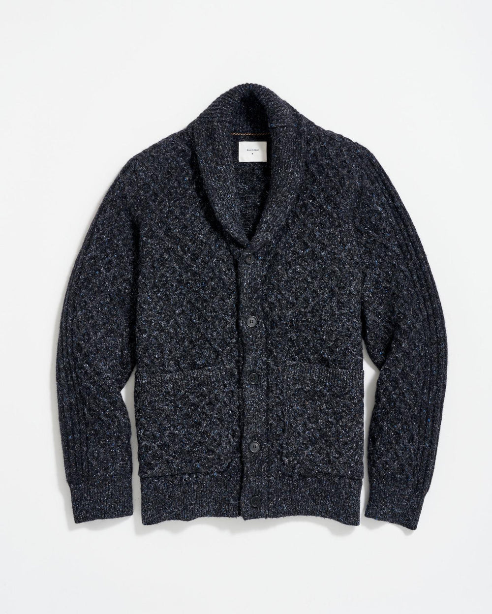 Men Honeycomb Cardigan Charcoal | Billy Reid Sweaters &amp; Sweatshirts