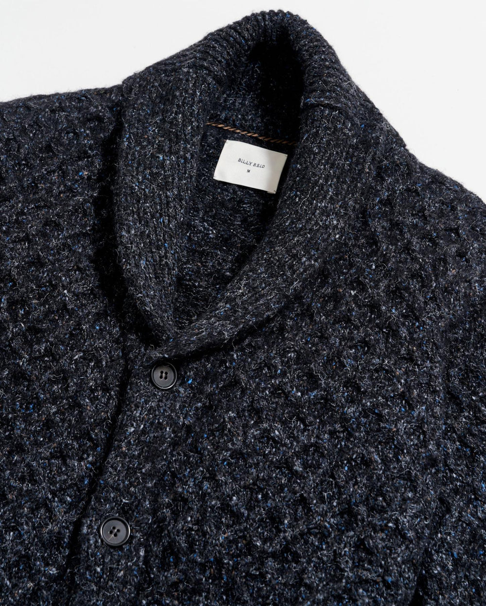 Men Honeycomb Cardigan Charcoal | Billy Reid Sweaters &amp; Sweatshirts