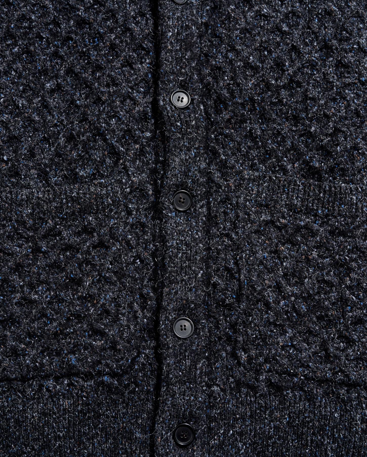 Men Honeycomb Cardigan Charcoal | Billy Reid Sweaters &amp; Sweatshirts