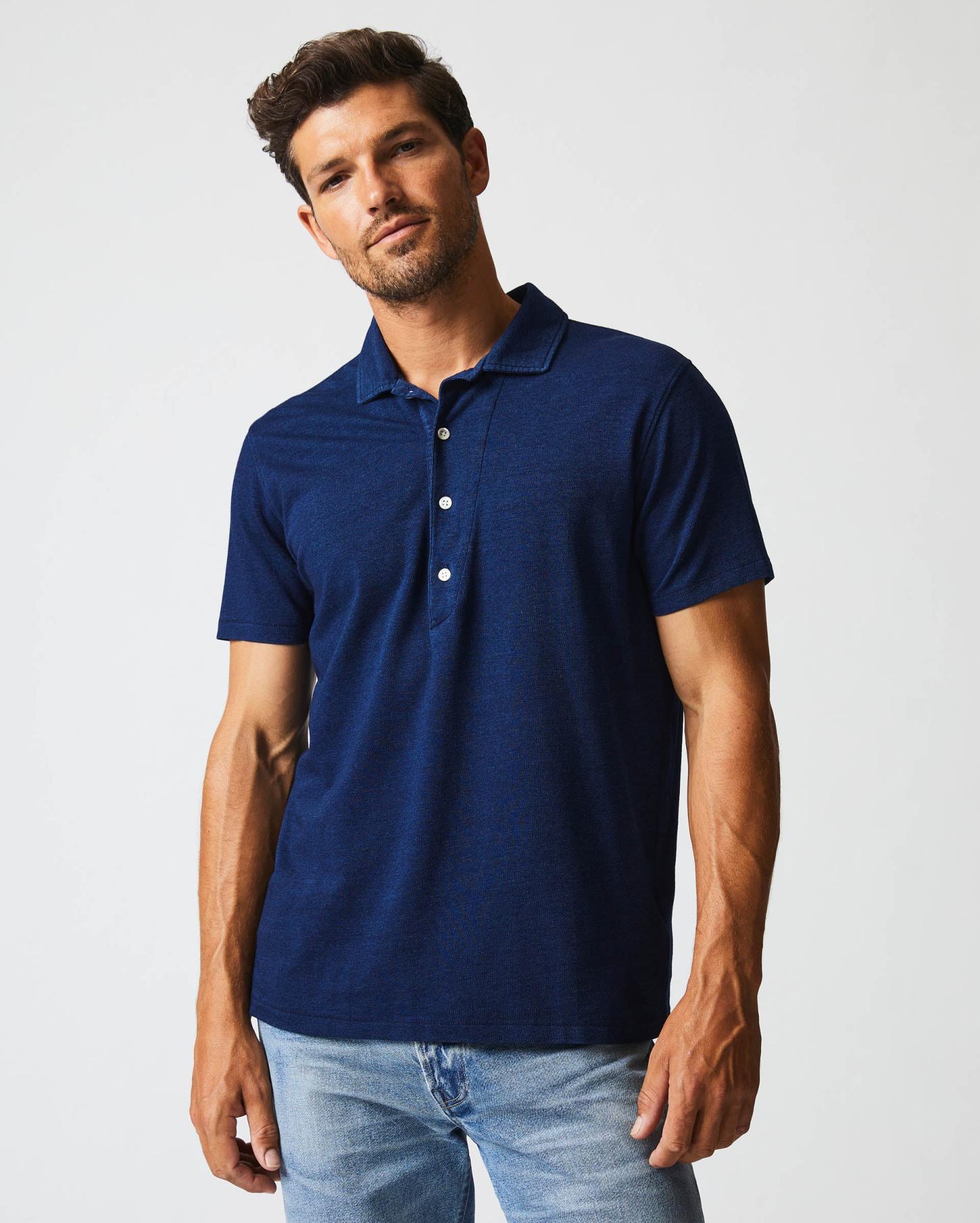Men Indigo Polo Dark Indigo | Billy Reid Polos, Tees &amp; Henleys