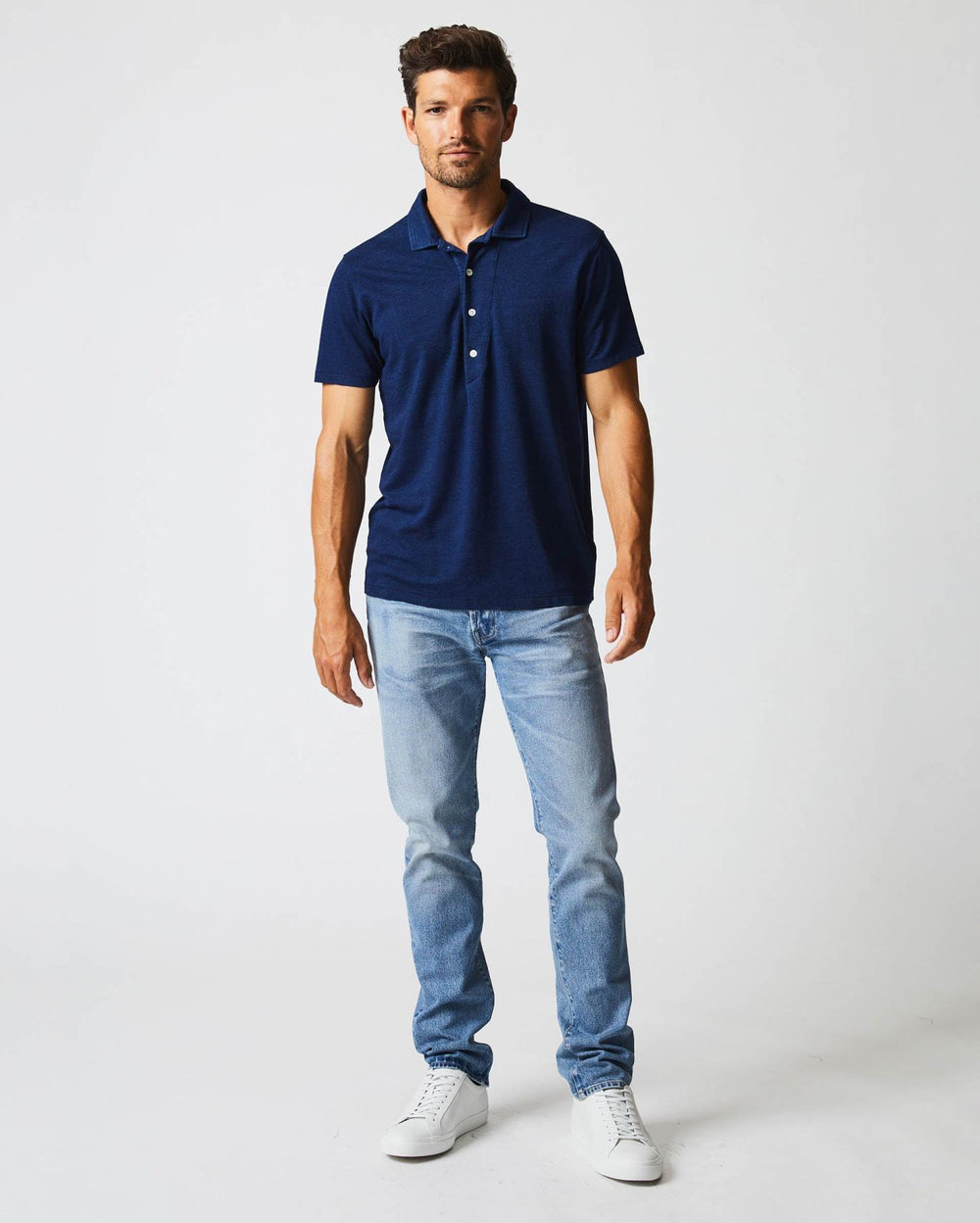 Men Indigo Polo Dark Indigo | Billy Reid Polos, Tees &amp; Henleys
