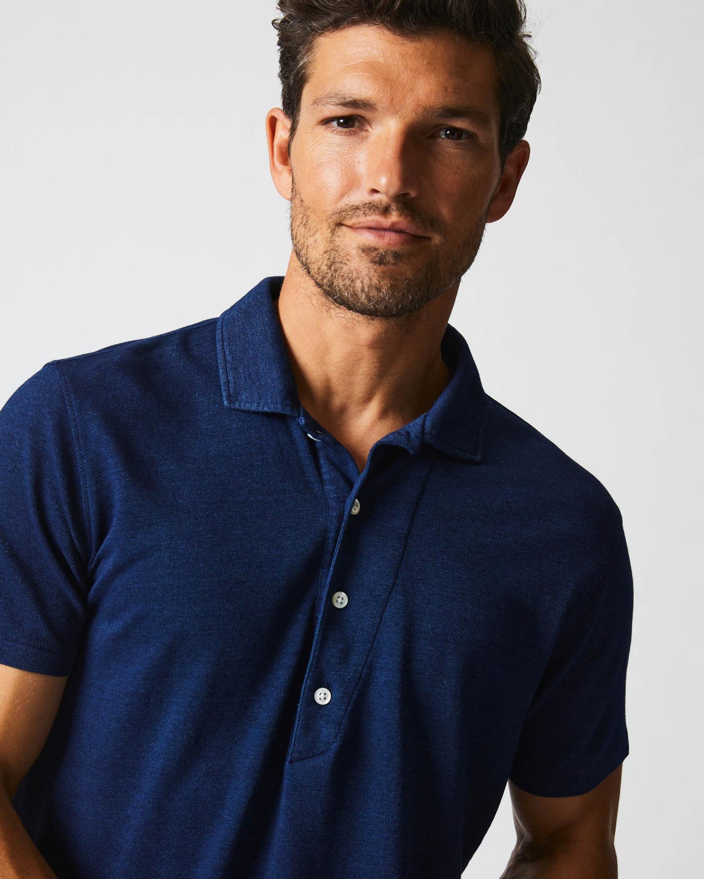 Men Indigo Polo Dark Indigo | Billy Reid Polos, Tees &amp; Henleys