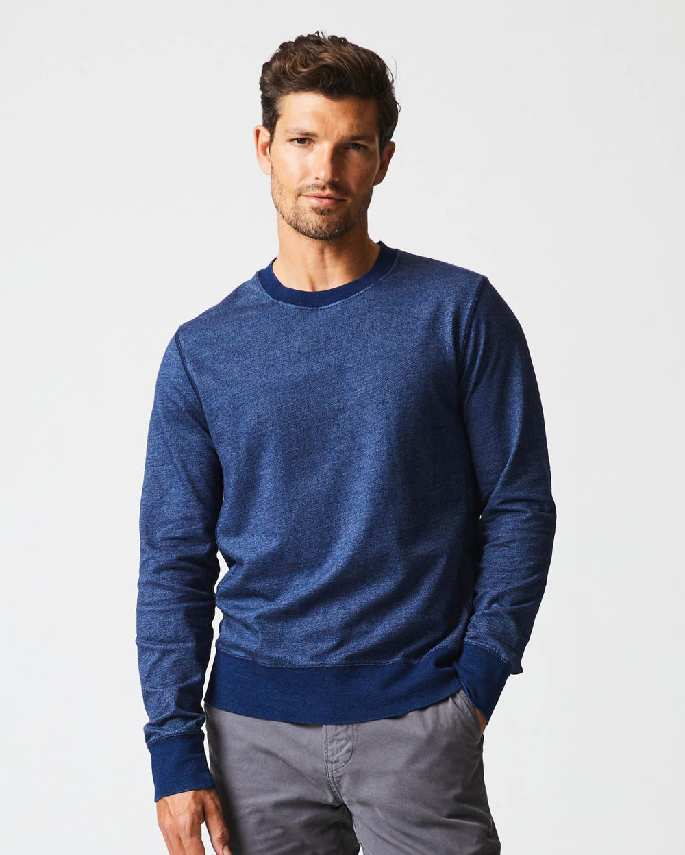 Men Indigo Terry Sweatshirt Dark Indigo | Billy Reid Sweaters &amp; Sweatshirts