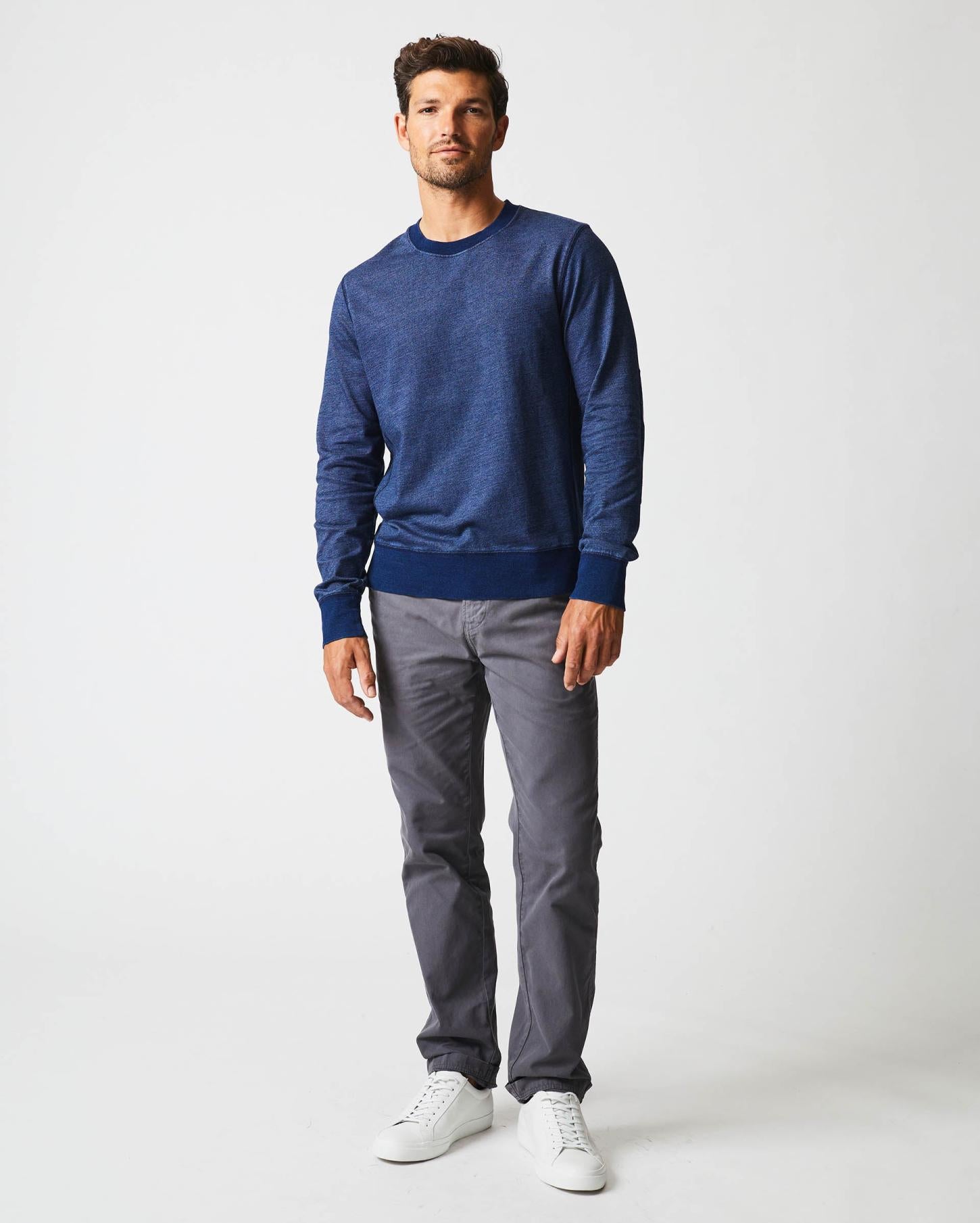 Men Indigo Terry Sweatshirt Dark Indigo | Billy Reid Sweaters &amp; Sweatshirts