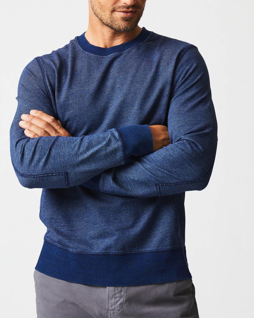 Men Indigo Terry Sweatshirt Dark Indigo | Billy Reid Sweaters &amp; Sweatshirts