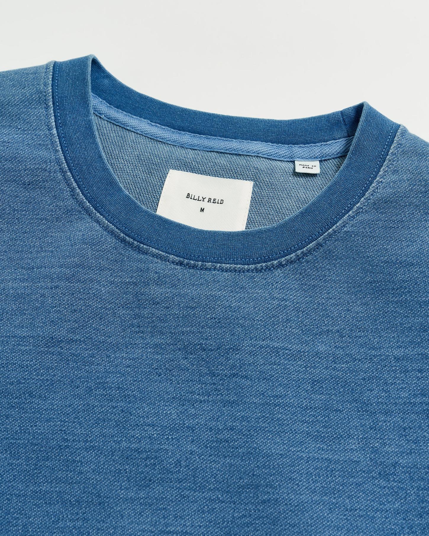Men Indigo Terry Sweatshirt Denim | Billy Reid Sweaters &amp; Sweatshirts