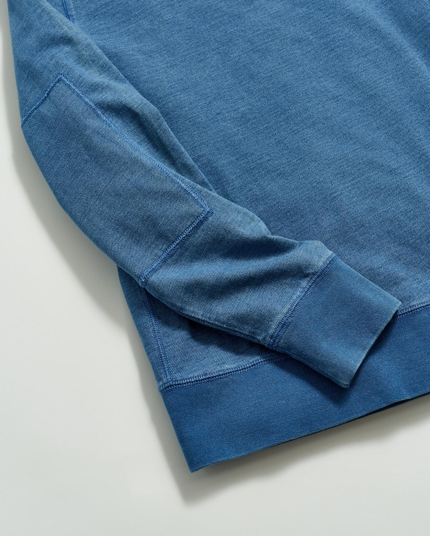 Men Indigo Terry Sweatshirt Denim | Billy Reid Sweaters &amp; Sweatshirts