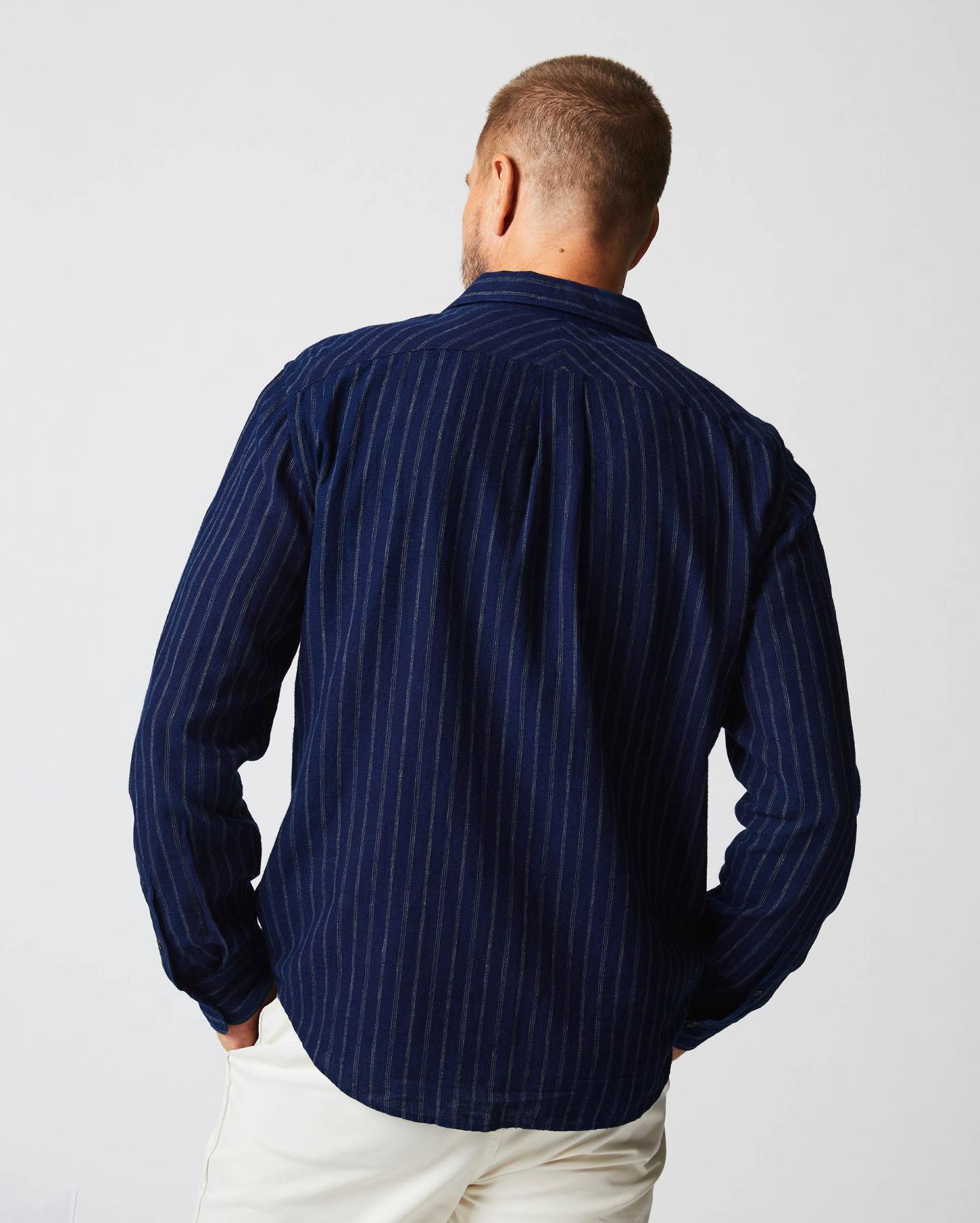 Men John T Shirt Indigo/white | Billy Reid Shirting