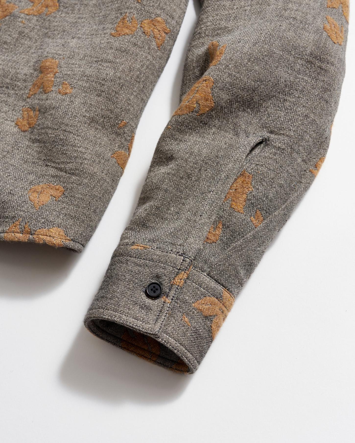 Men Kudzu Jacquard Overshirt Grey/camel | Billy Reid Shirting