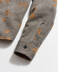 Men Kudzu Jacquard Overshirt Grey/camel | Billy Reid Shirting