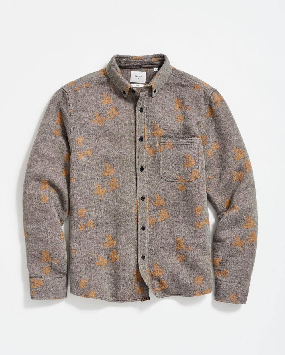 Men Kudzu Jacquard Overshirt Grey/camel | Billy Reid Shirting