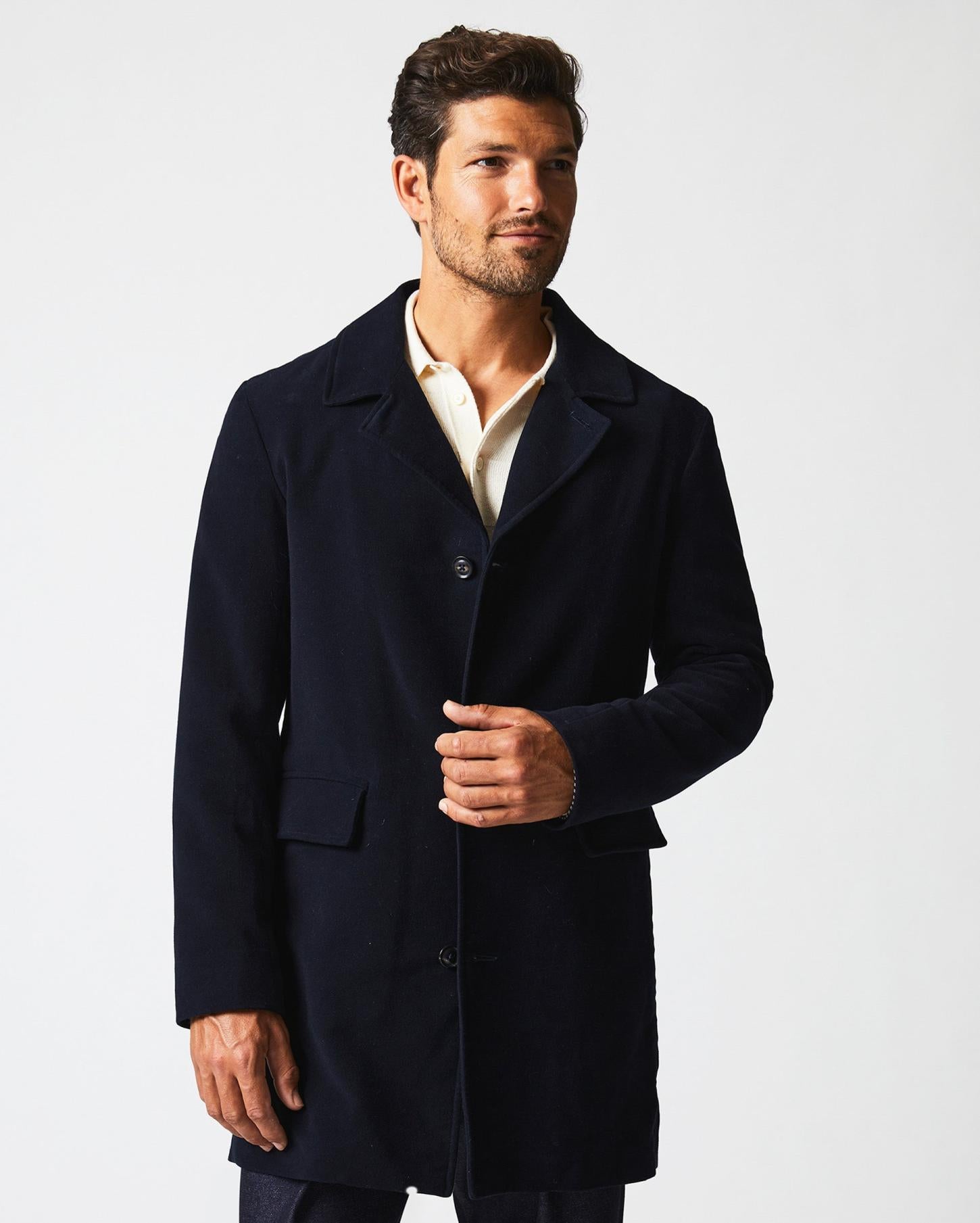 Men Lancaster Coat Carbon Blue | Billy Reid Jackets &amp; Outerwear