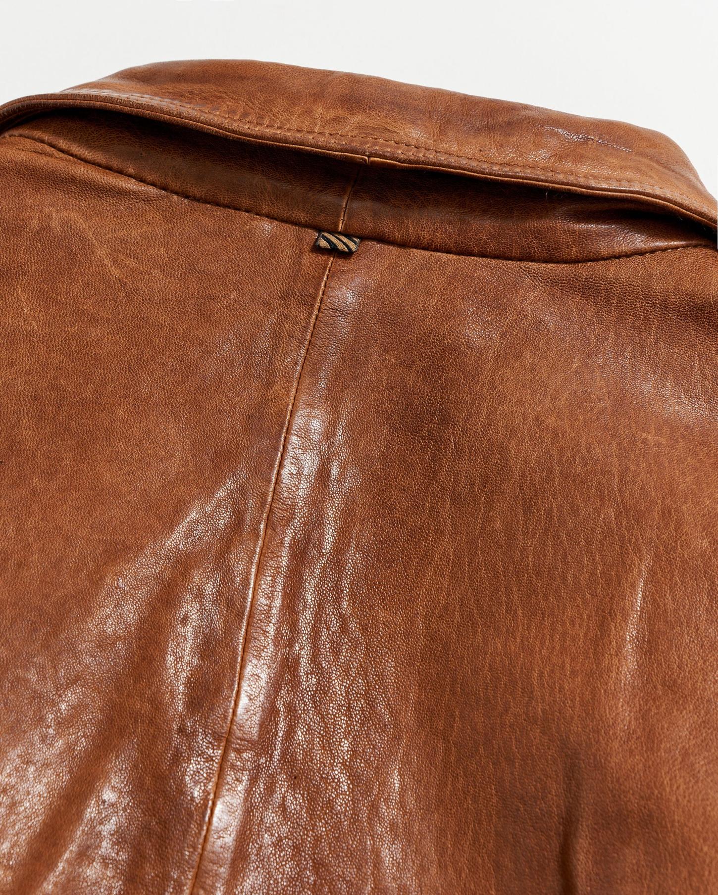 Men Leather Chore Coat Cognac | Billy Reid Jackets &amp; Outerwear