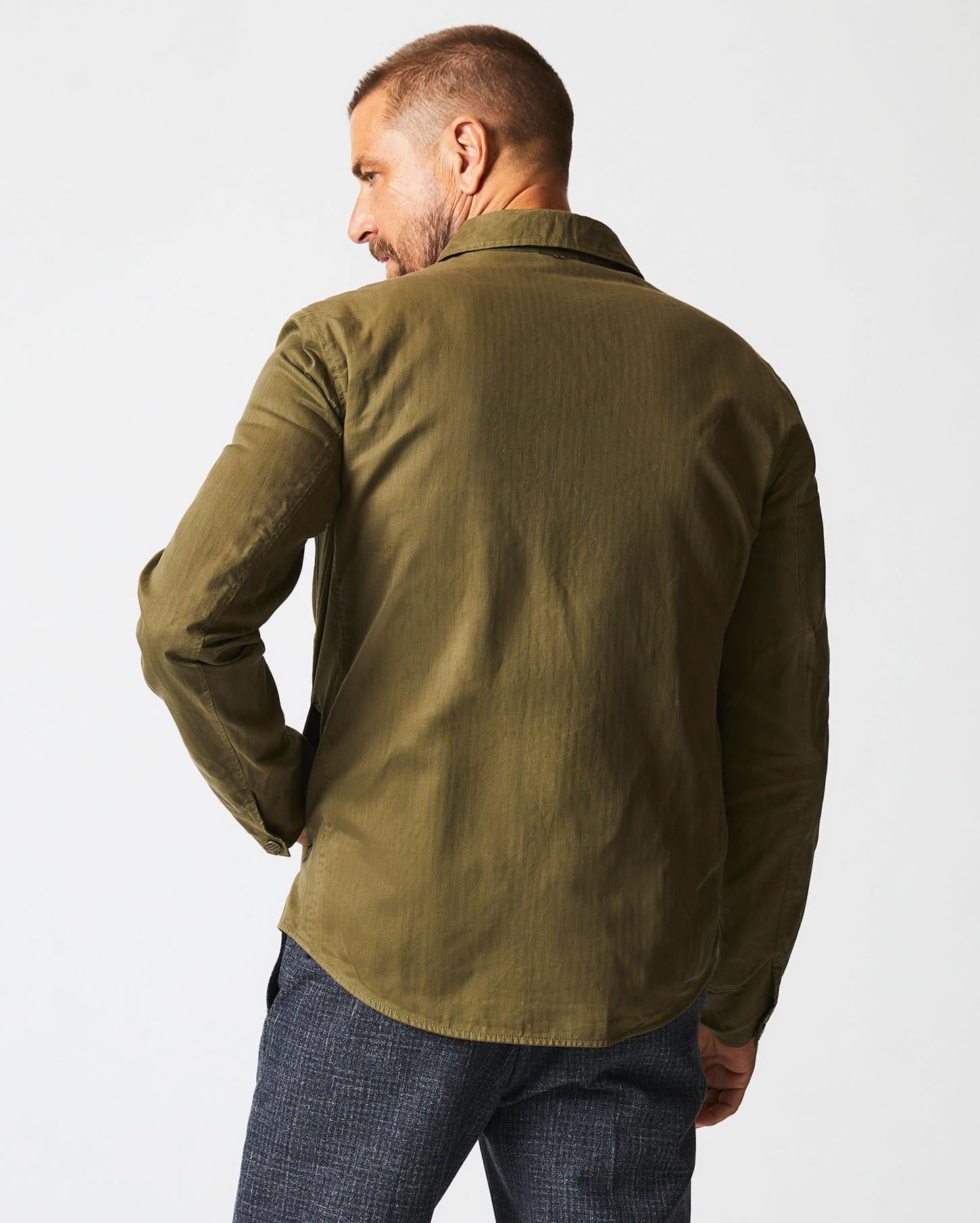 Men Leroy Shirt Jacket Moss Green | Billy Reid Jackets &amp; Outerwear