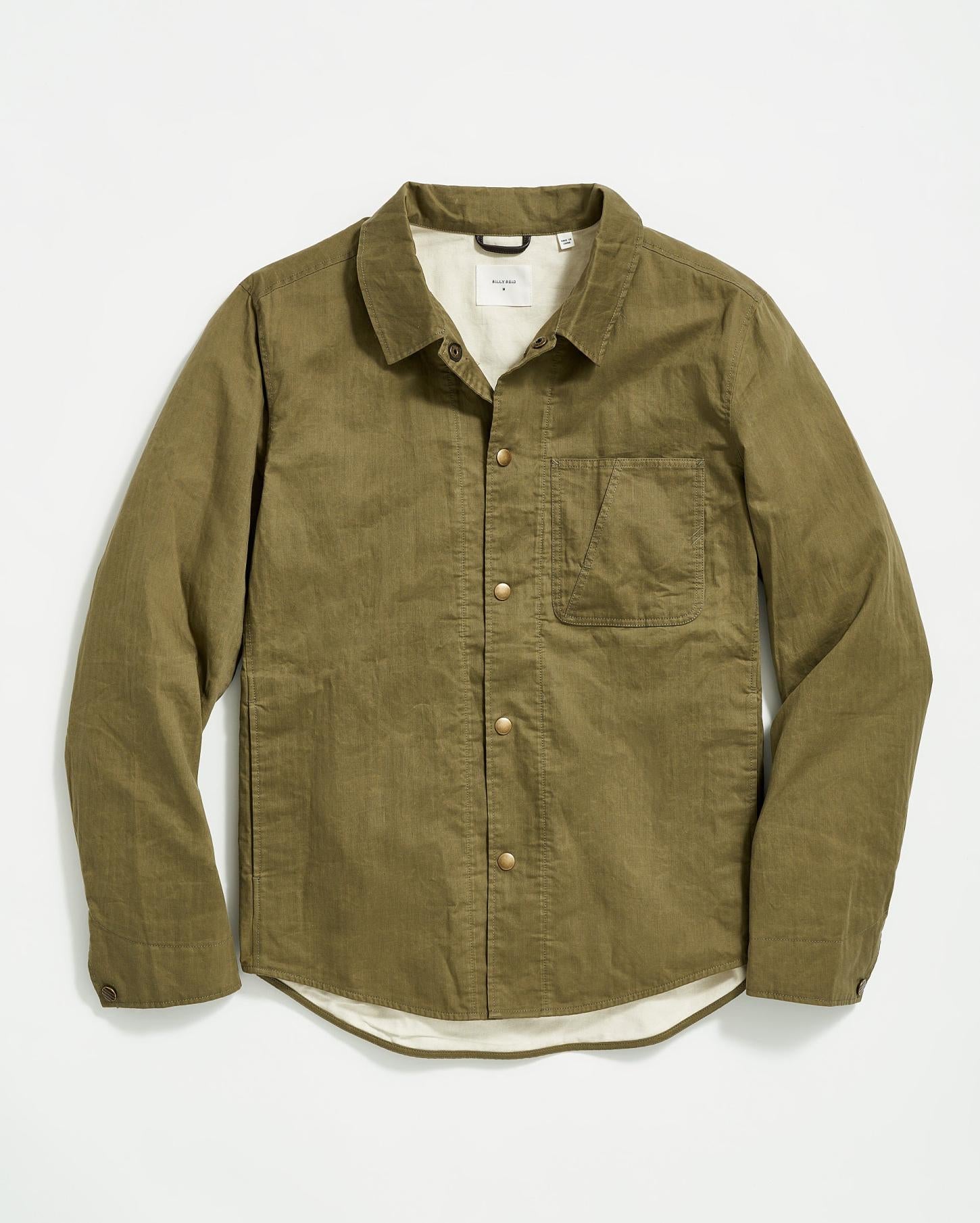 Men Leroy Shirt Jacket Moss Green | Billy Reid Jackets &amp; Outerwear