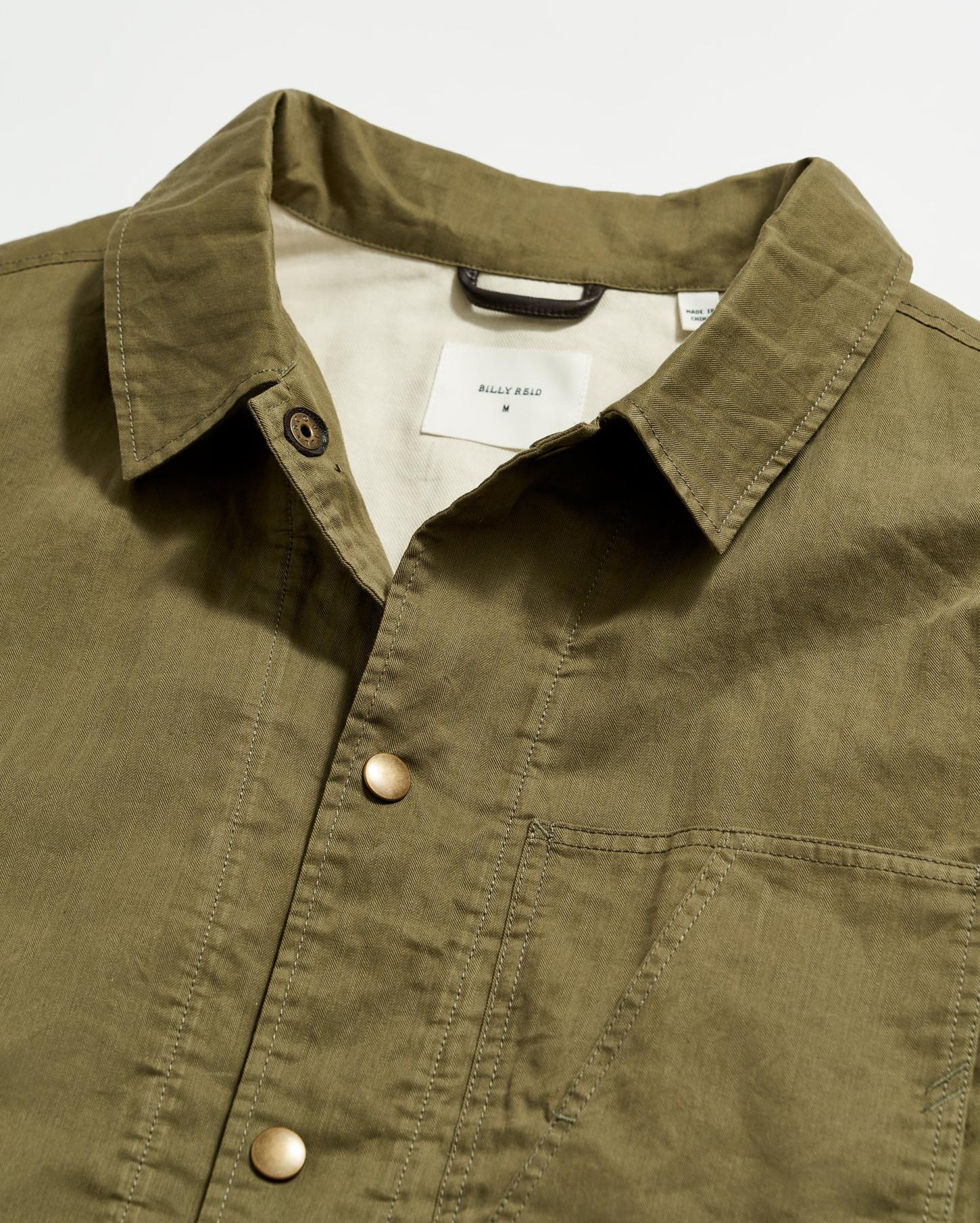 Men Leroy Shirt Jacket Moss Green | Billy Reid Jackets &amp; Outerwear