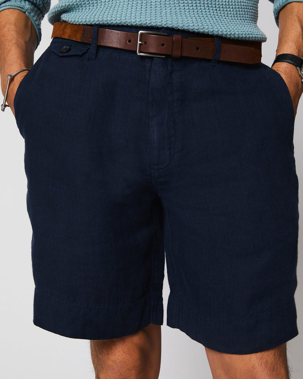Men Linen Moore Short Carbon Blue | Billy Reid Bottoms