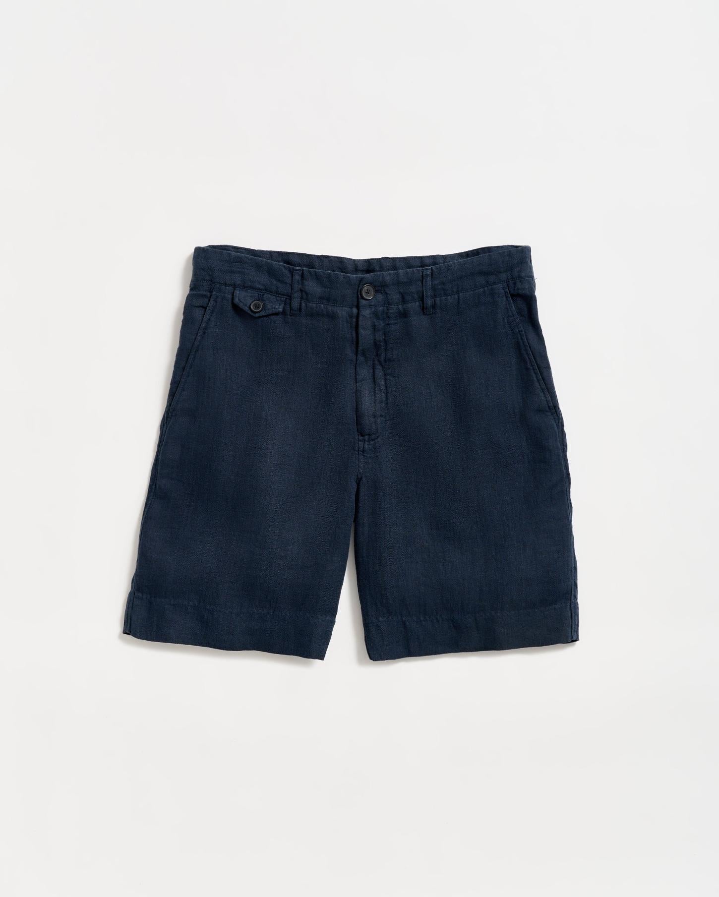 Men Linen Moore Short Carbon Blue | Billy Reid Bottoms