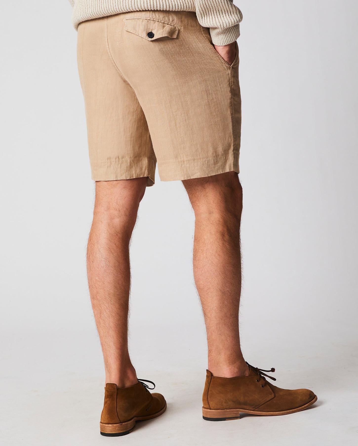 Men Linen Moore Short Khaki | Billy Reid Bottoms