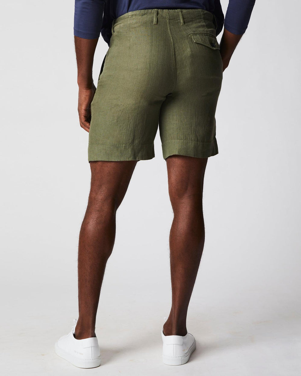 Men Linen Moore Short Olive | Billy Reid Bottoms