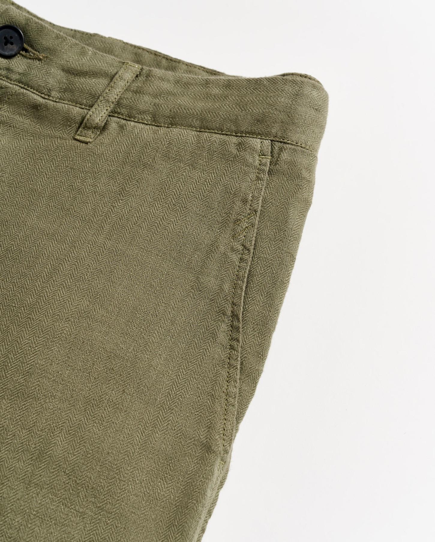Men Linen Moore Short Olive | Billy Reid Bottoms