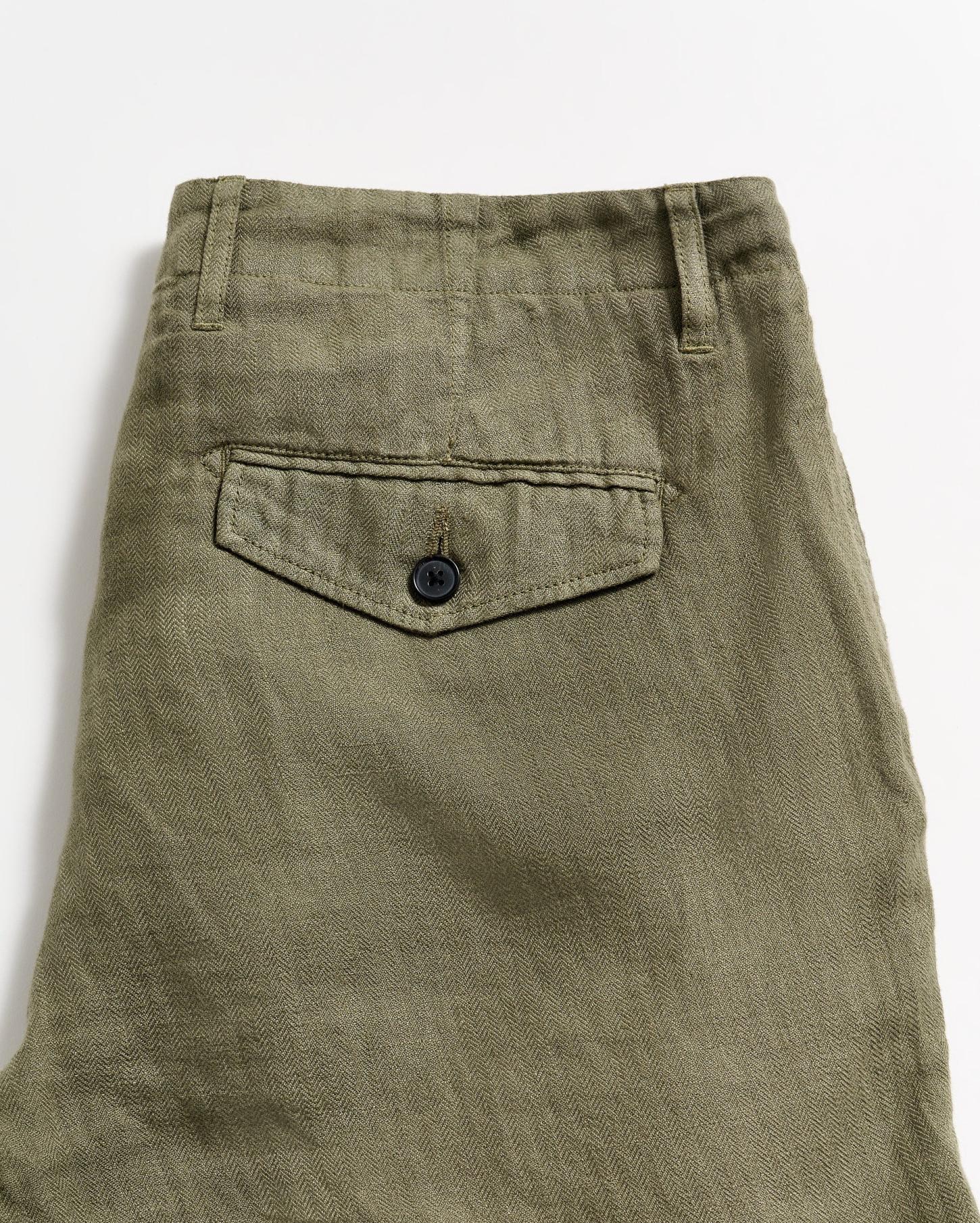 Men Linen Moore Short Olive | Billy Reid Bottoms