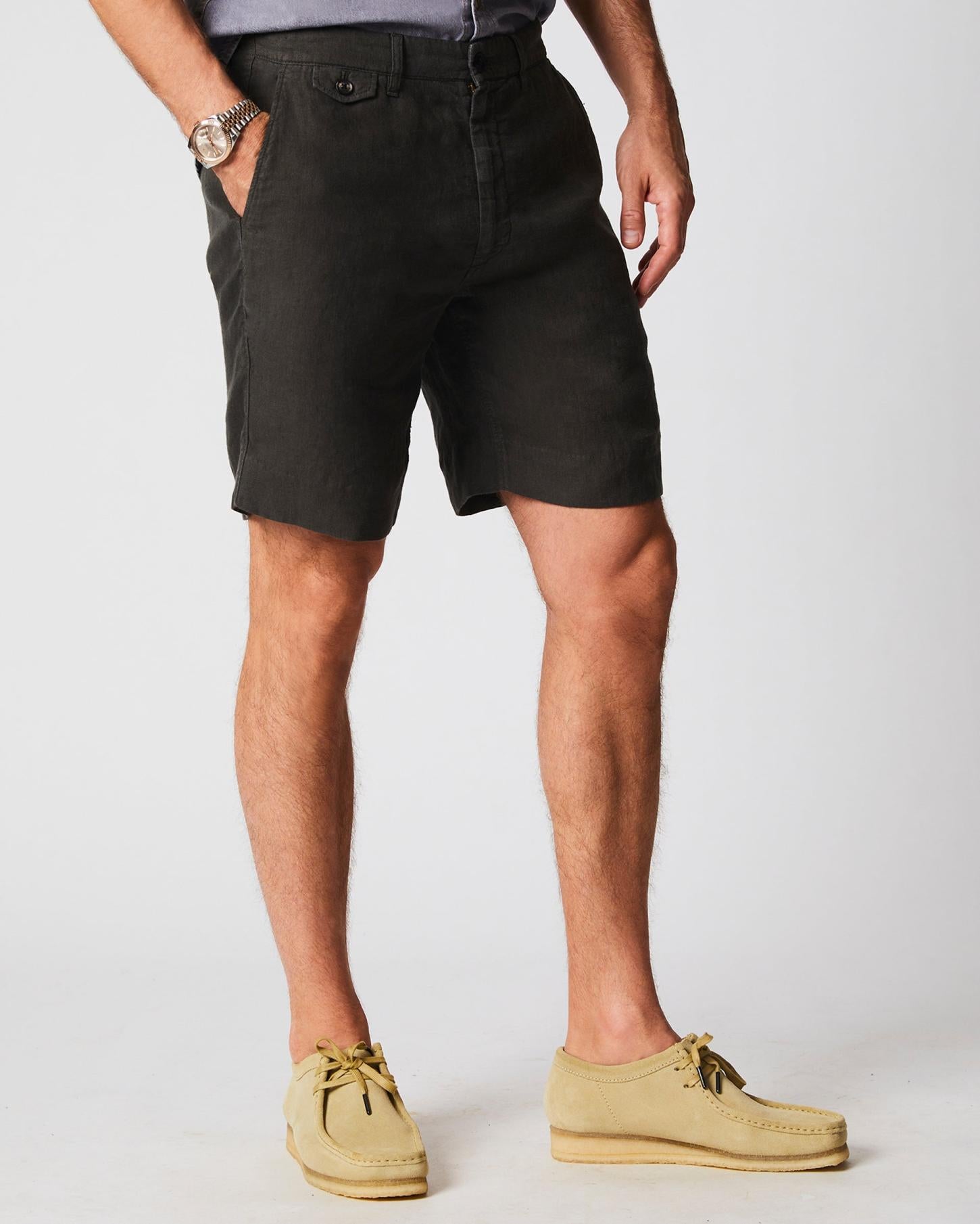 Men Linen Moore Short Steel Grey | Billy Reid Bottoms