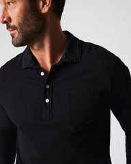 Men Long Sleeve Pensacola Polo Black | Billy Reid Polos, Tees &amp; Henleys