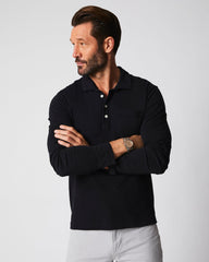 Men Long Sleeve Pensacola Polo Black | Billy Reid Polos, Tees &amp; Henleys