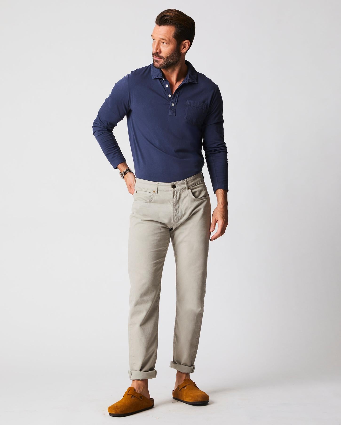 Men Long Sleeve Pensacola Polo Navy | Billy Reid Polos, Tees &amp; Henleys