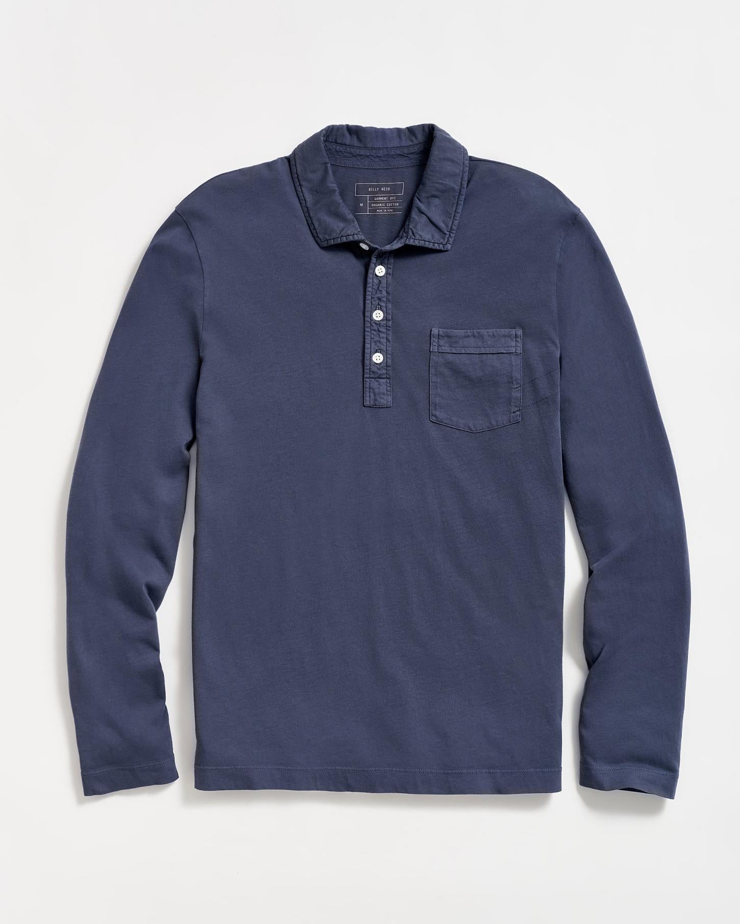 Men Long Sleeve Pensacola Polo Navy | Billy Reid Polos, Tees &amp; Henleys