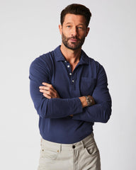 Men Long Sleeve Pensacola Polo Navy | Billy Reid Polos, Tees &amp; Henleys