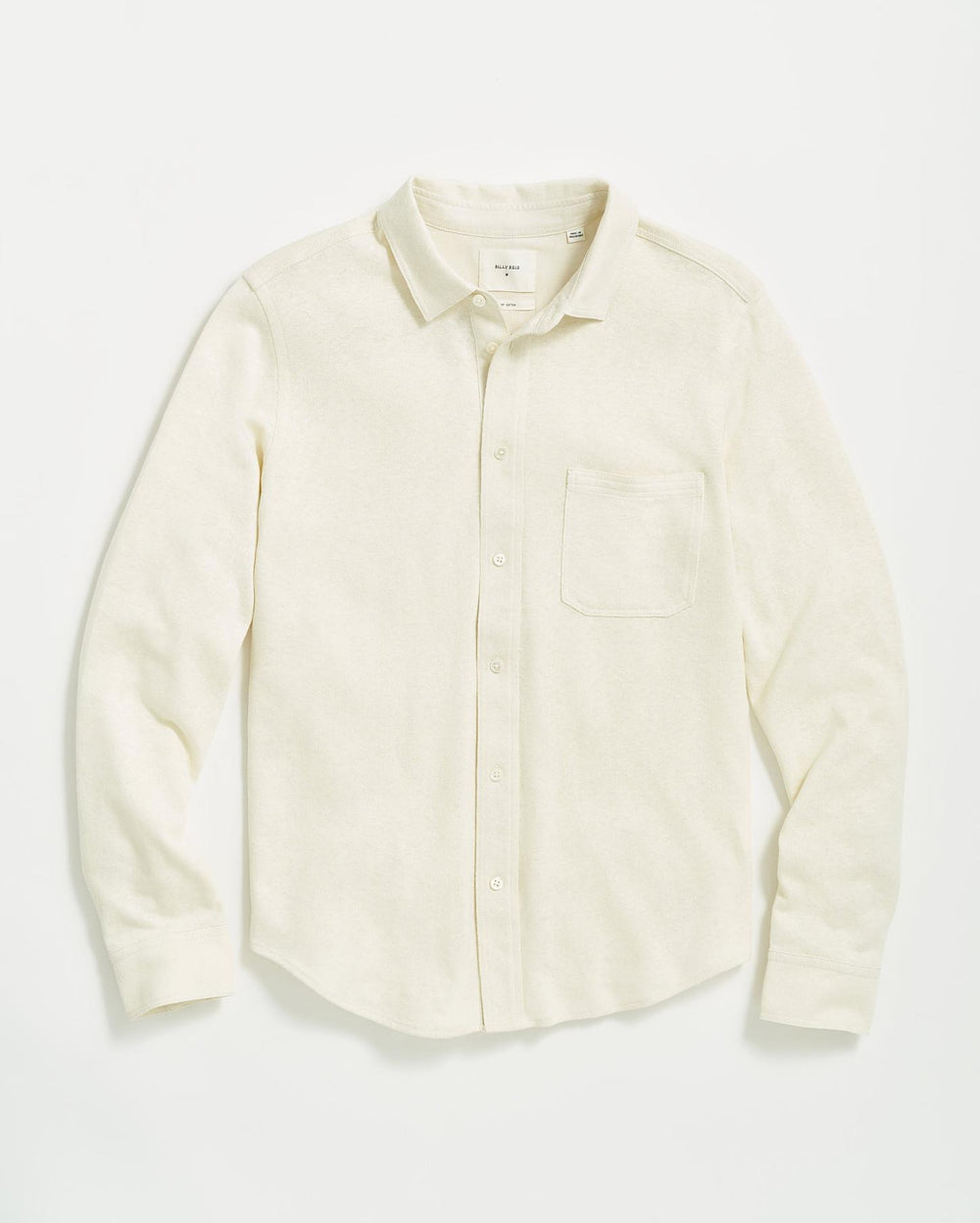 Men L/S Hemp Cotton Knit Shirt Tinted White | Billy Reid Shirting