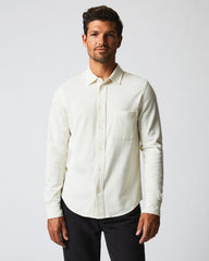 Men L/S Hemp Cotton Knit Shirt Tinted White | Billy Reid Shirting