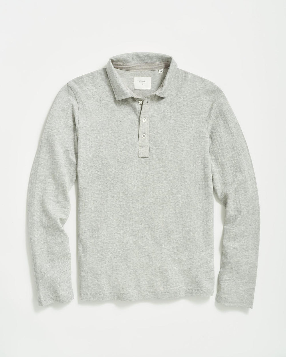 Men L/S Herringbone Polo Light Grey | Billy Reid Polos, Tees &amp; Henleys
